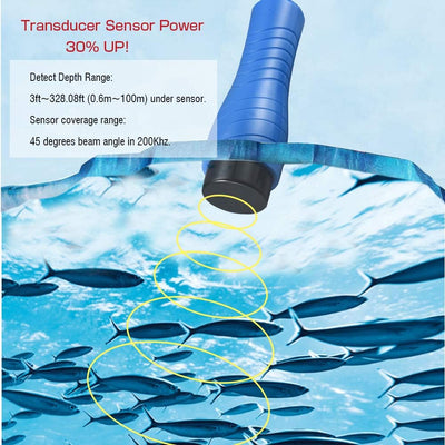 Depth Handheld Fish Finder Display Boat Ice Fishing Finder Sonar Portable Wired Fish Finders Transducer LCD Monitor