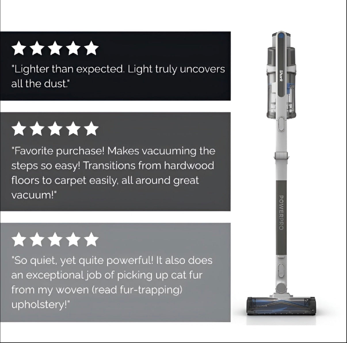 Shark PowerPro™ Cordless Vacuum with Smart Dust Detection & LED Floor Light