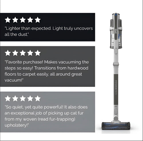 2Shark PowerPro™ Cordless Vacuum with Smart Dust Detection & LED Floor Light